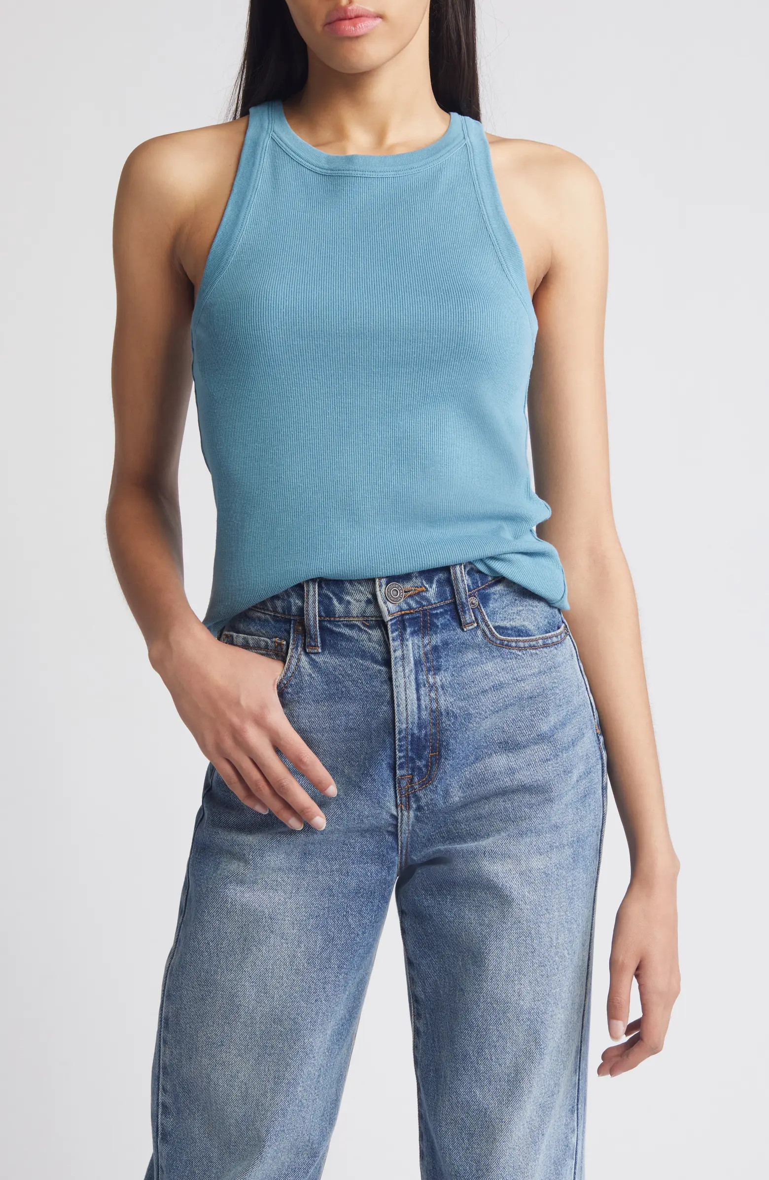 Cutaway Shoulder Cotton Blend Tank | Nordstrom