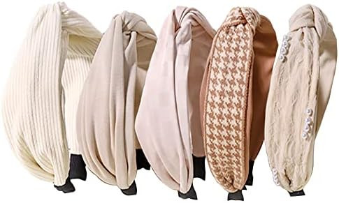 Amazon.com : Headbands for Women and Girls, 5 Pcs Cute Milk Hair Accessories Cross Knotted Headba... | Amazon (US)