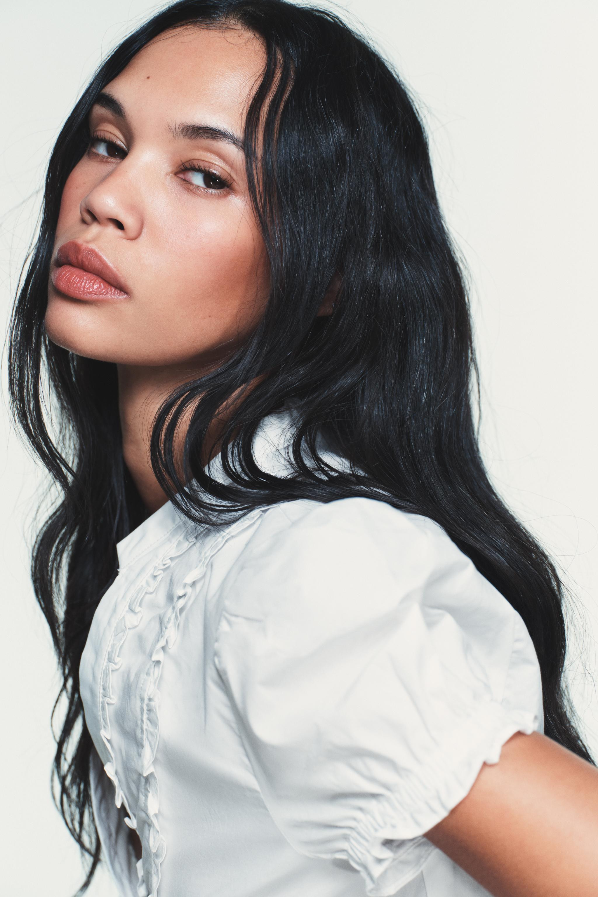 POPLIN SHIRT WITH RUFFLES | Zara UK
