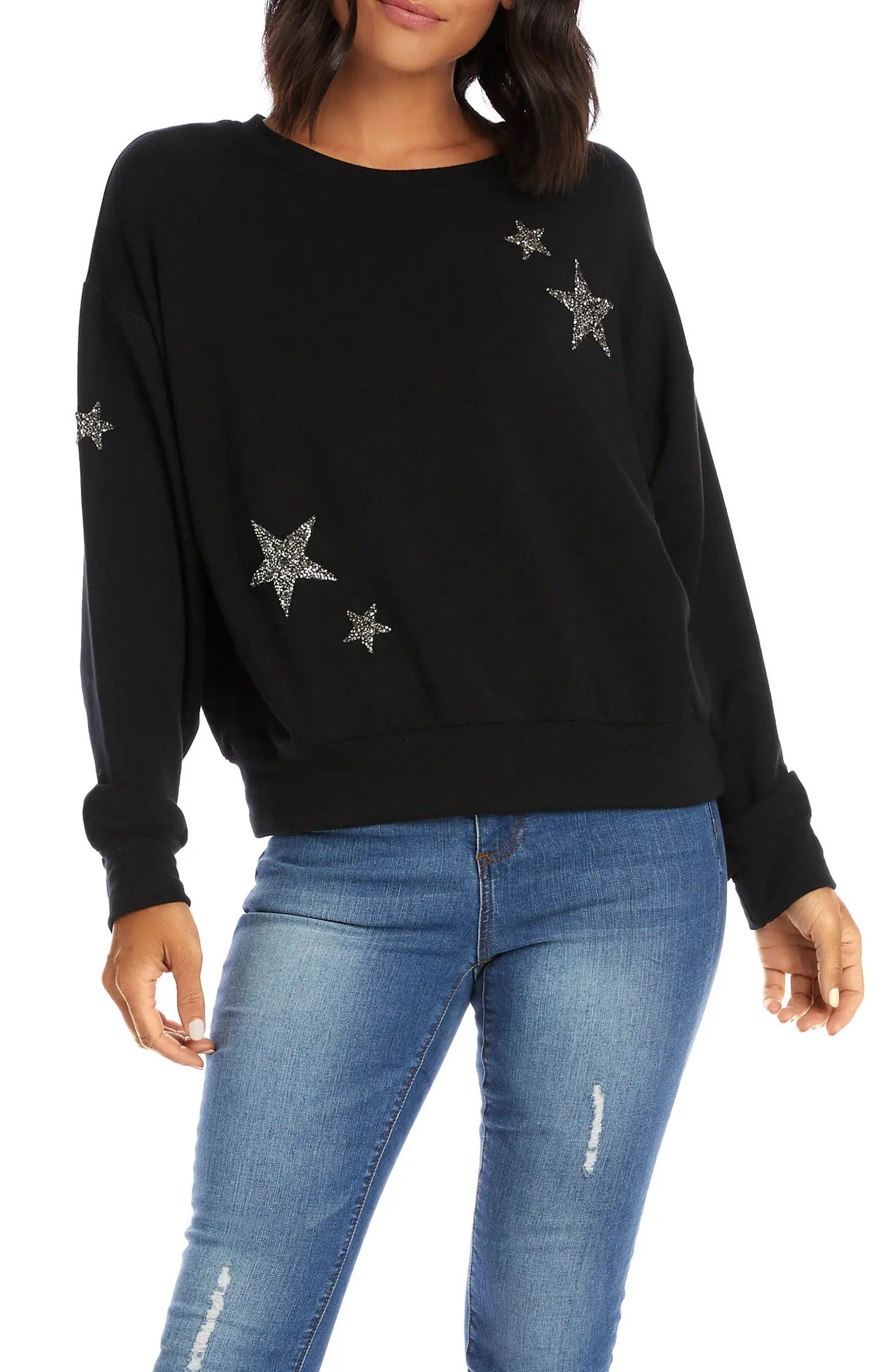 Karen Kane Crystal Star Fleece Top | Nordstrom | Nordstrom