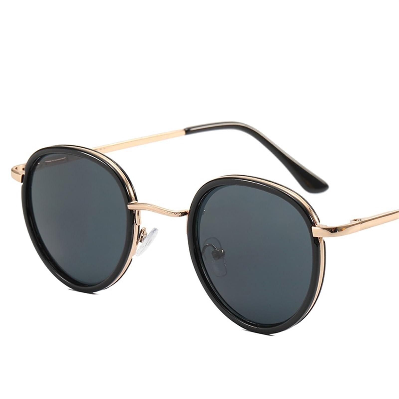 Fashion Round Frame Men Sunglasses Outdoor Metal Photo Decorative Sunglasses (Color : B, Size : 1... | Amazon (US)