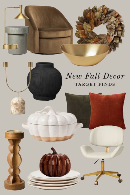 NEW Fall decor at Target!
-
Threshold decor - affordable home decor - new affordable Fall decor - brown glass pumpkin - gold rimmed dining plates - velvet throw pillows - pumpkin serving bowl with lid - faux leather cream and gold desk chair - modern desk chair - large wood candle holder - double taper marble and gold candle holder - holiday table decor - black ceramic vase textured - gold serving bowl - preserved magnolia leaf wreath - brown velvet arm chair - textured grey side table Studio McGee Target - gold desk lamp

#LTKhome #LTKunder100 #LTKunder50