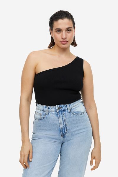 Ribbed one-shoulder top | H&M (UK, MY, IN, SG, PH, TW, HK)