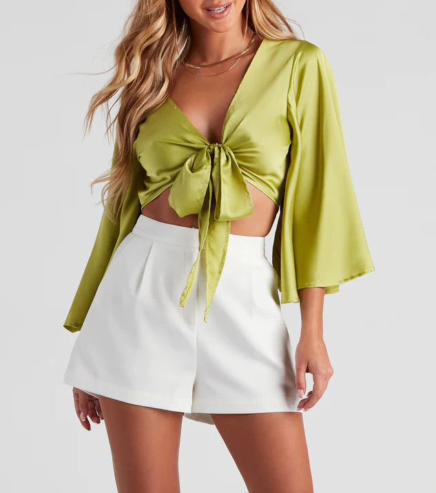 Silky Chic Kimono Tie-Front Top | Windsor Stores