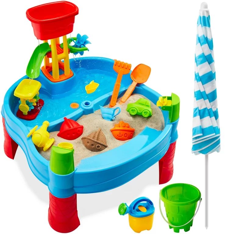 Best Choice Products Kids Sand & Water Outdoor Activity Table, 2-in-1 Play Set w/ 18 Accessories,... | Walmart (US)