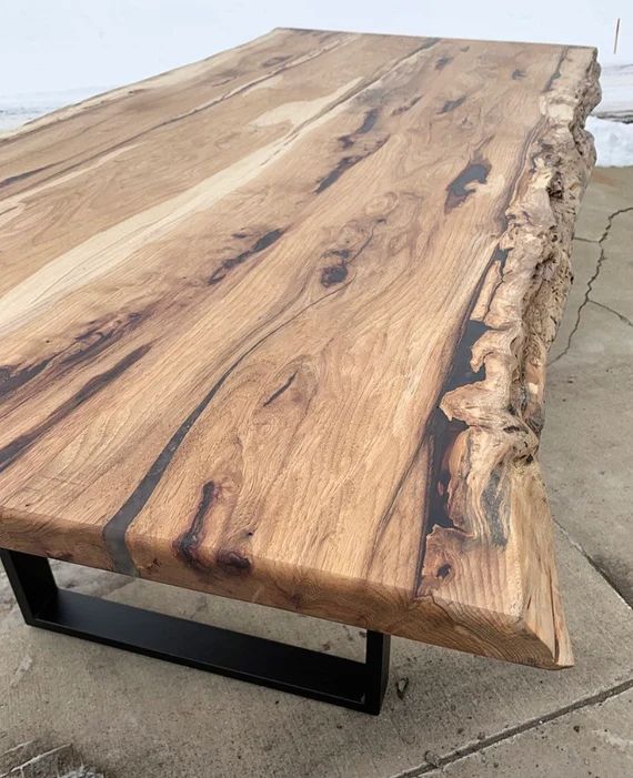 Live Edge Hickory Dining Table  Slab Table  Rustic Modern - Etsy | Etsy (US)
