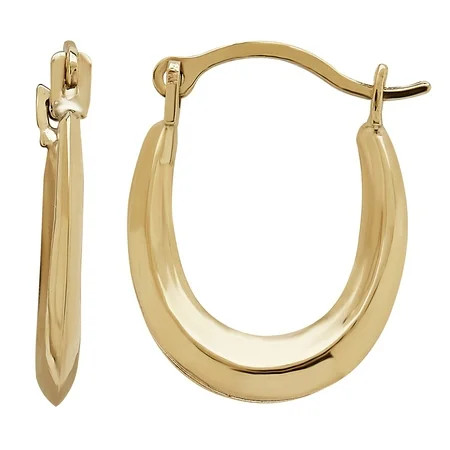Brilliance Fine Jewelry 10KT Yellow Gold Oval Hoop Earrings | Walmart (US)