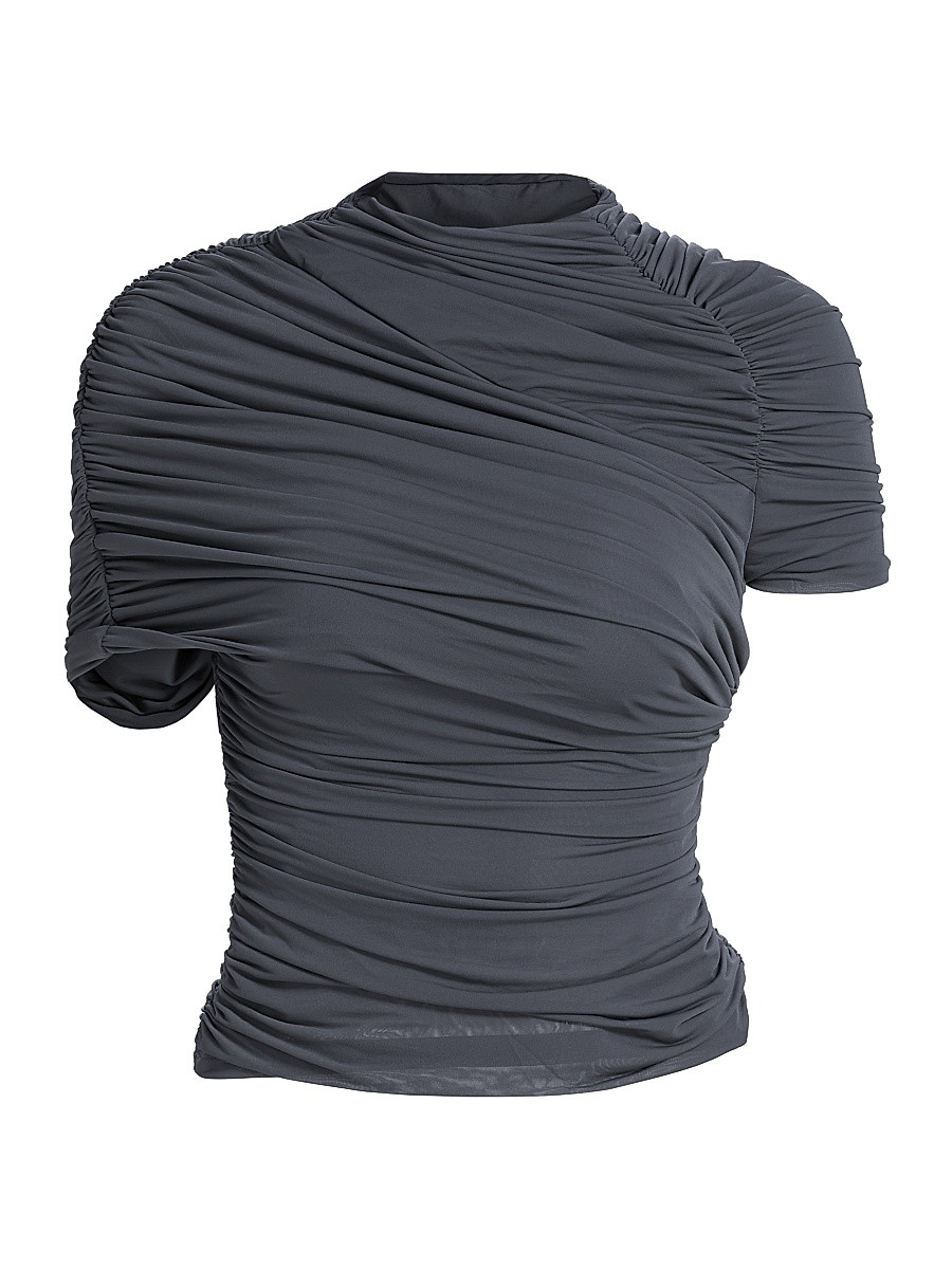 Women's Vega Ruched Jersey Top - Charcoal - Size XL | Saks Fifth Avenue