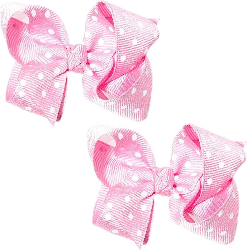 Anna Belen Girls"Emily" Medium Polka-Dot Bow Clip | Amazon (US)