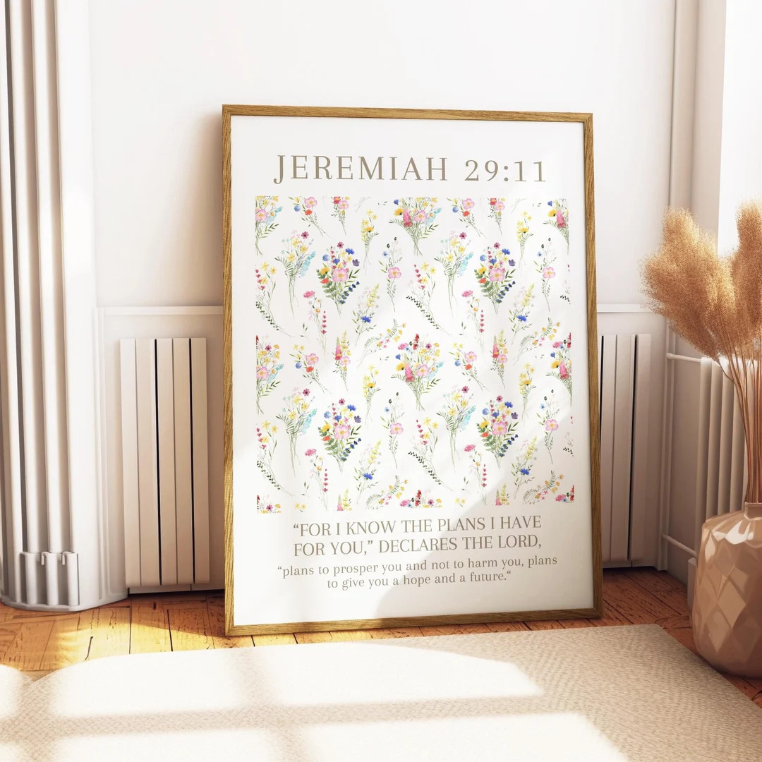 Jeremiah 29:11 | Physical Print | for I Know the Plans | Bible Verse Prints | Modern Scripture De... | Etsy (Global)