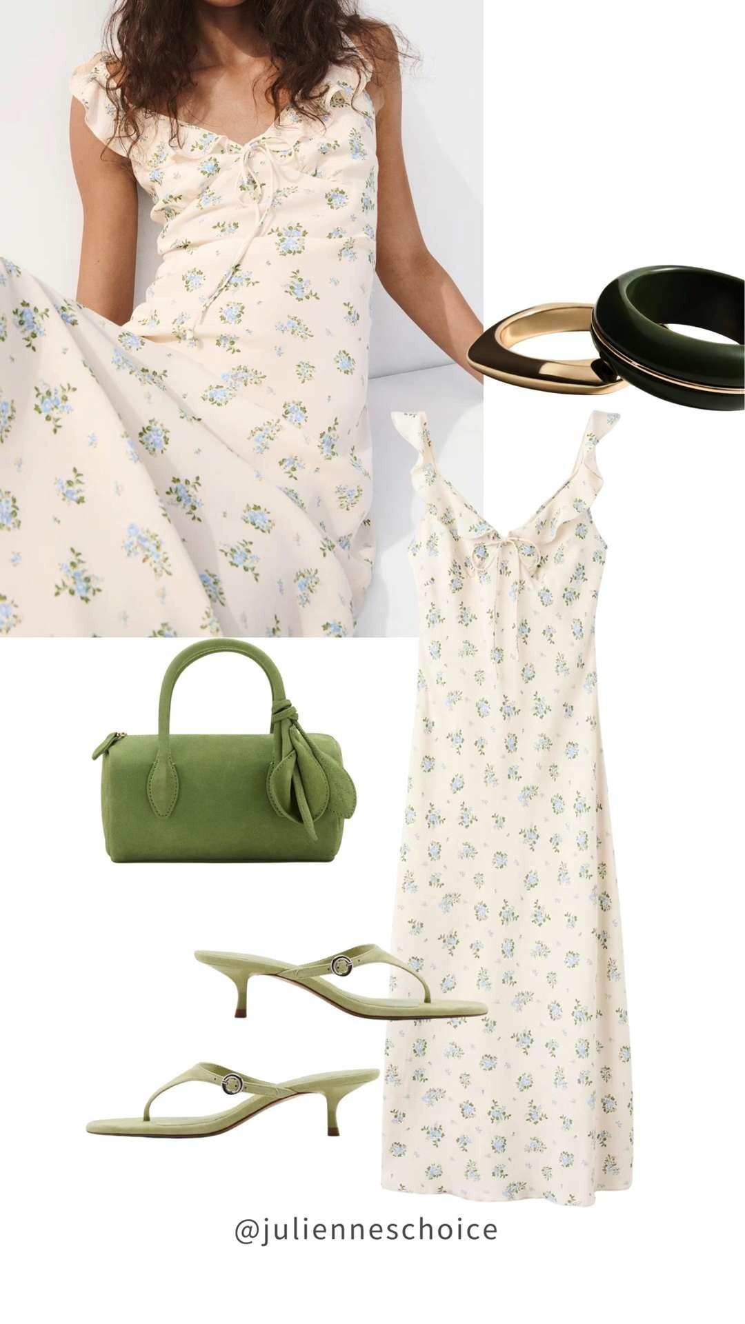 Summer dress outfit 🤍 Floral print midi dress with Kitten-heel leather sandals, timeless and elegant look, perfect for summer outfits, dinners, city evenings and special occasions.✨julienneschoice  

 #LTKootd #LTKSeasonal