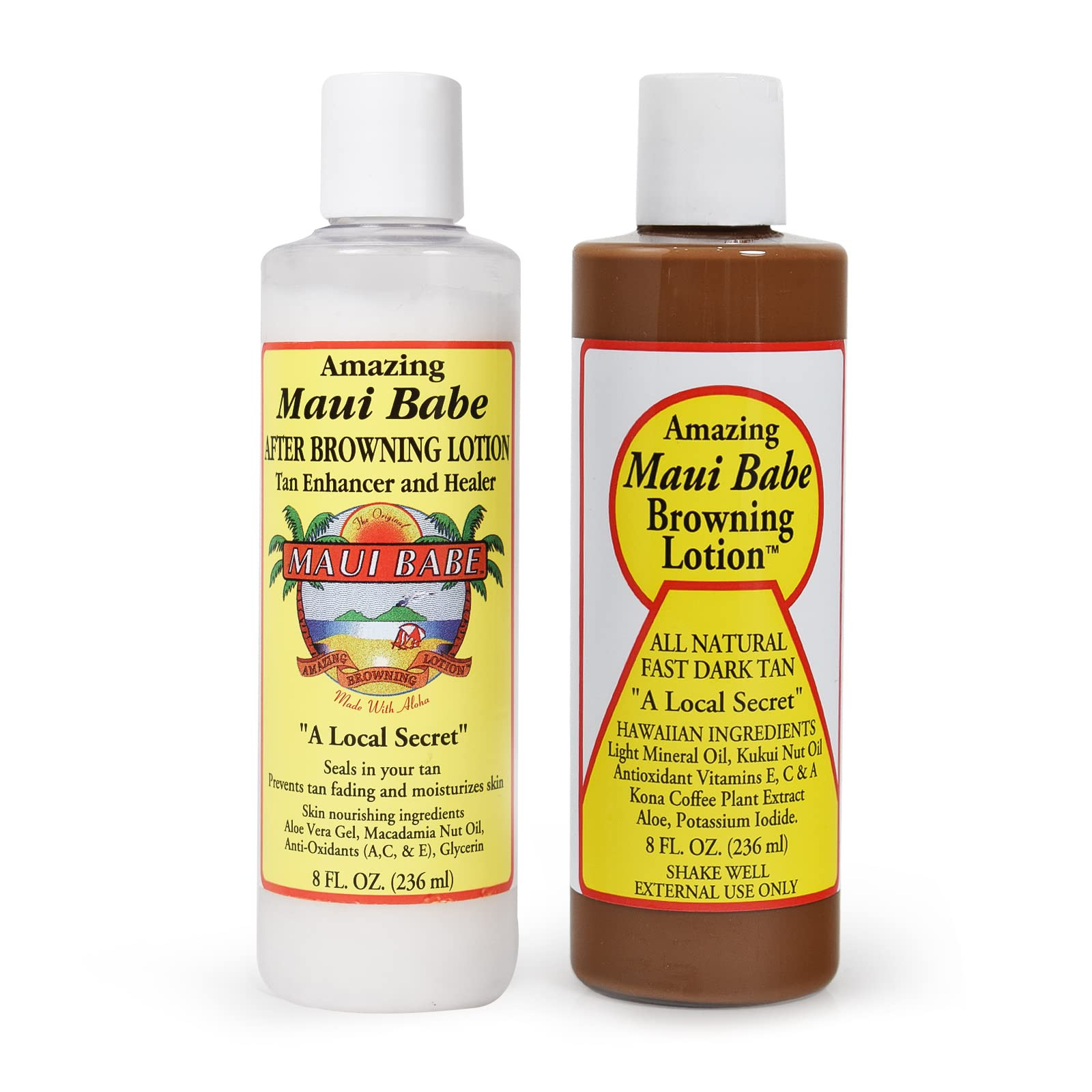 Maui Babe Before And After Browning Lotion, [2-Pack]- Before And After Sun Tan, Made In USA, 8 Ou... | Amazon (US)