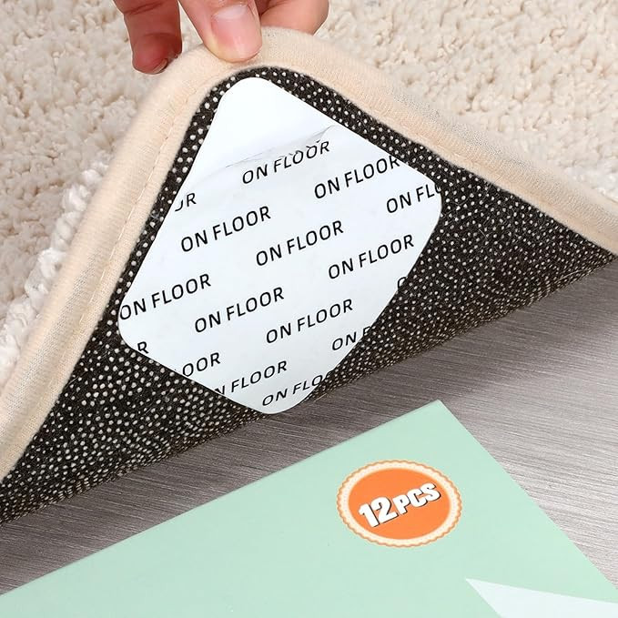 Home Techpro 12 PCS Rug Tape, Gripper for Rug for Hardwood Floors, Double Sided Reusable Under Ru... | Amazon (US)