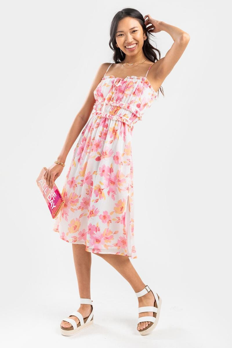 Ivorie Watercolor Midi Dress | Francesca’s Collections