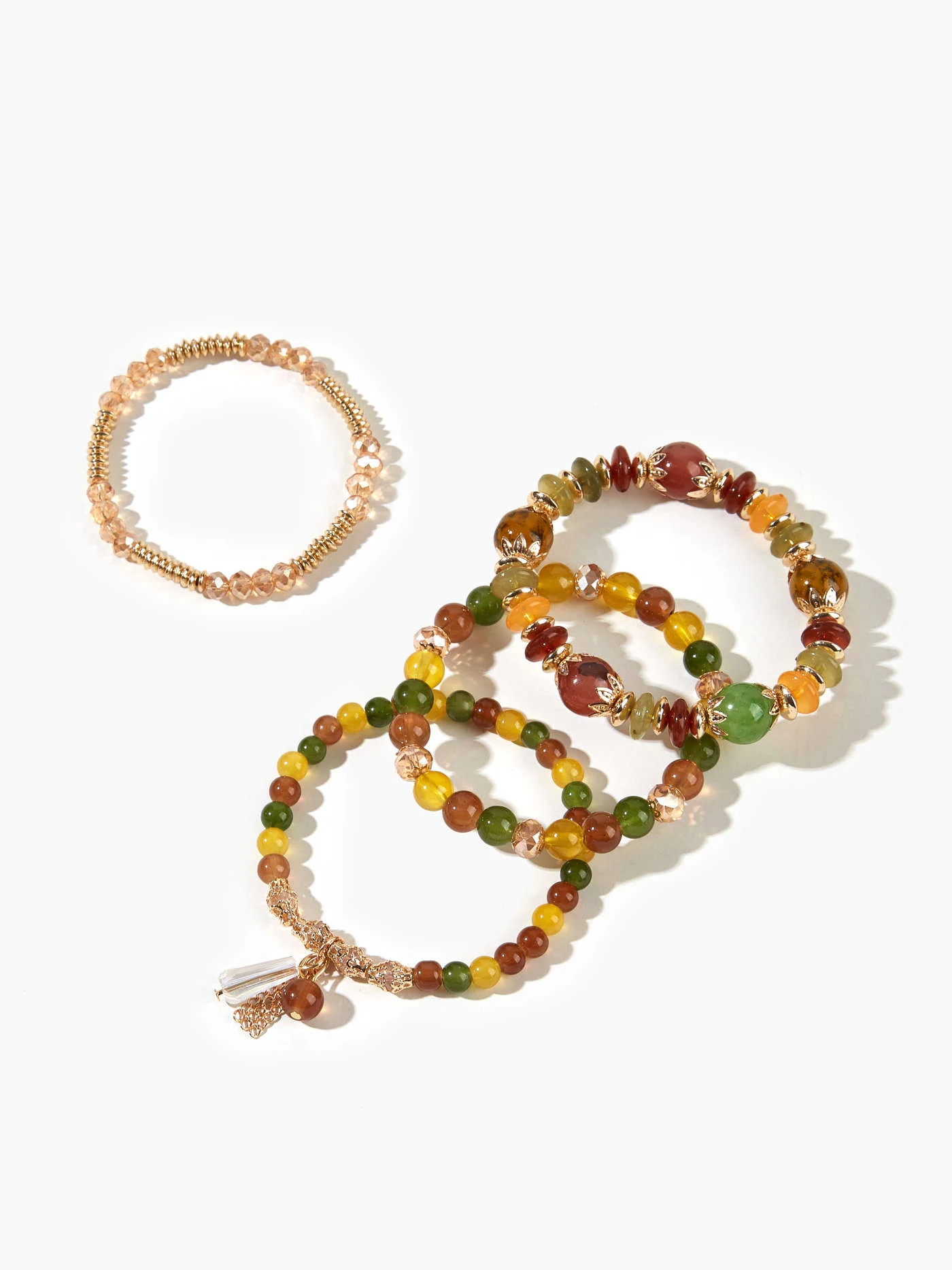 4pcs Artificial Crystal Beaded Bracelet | Cider