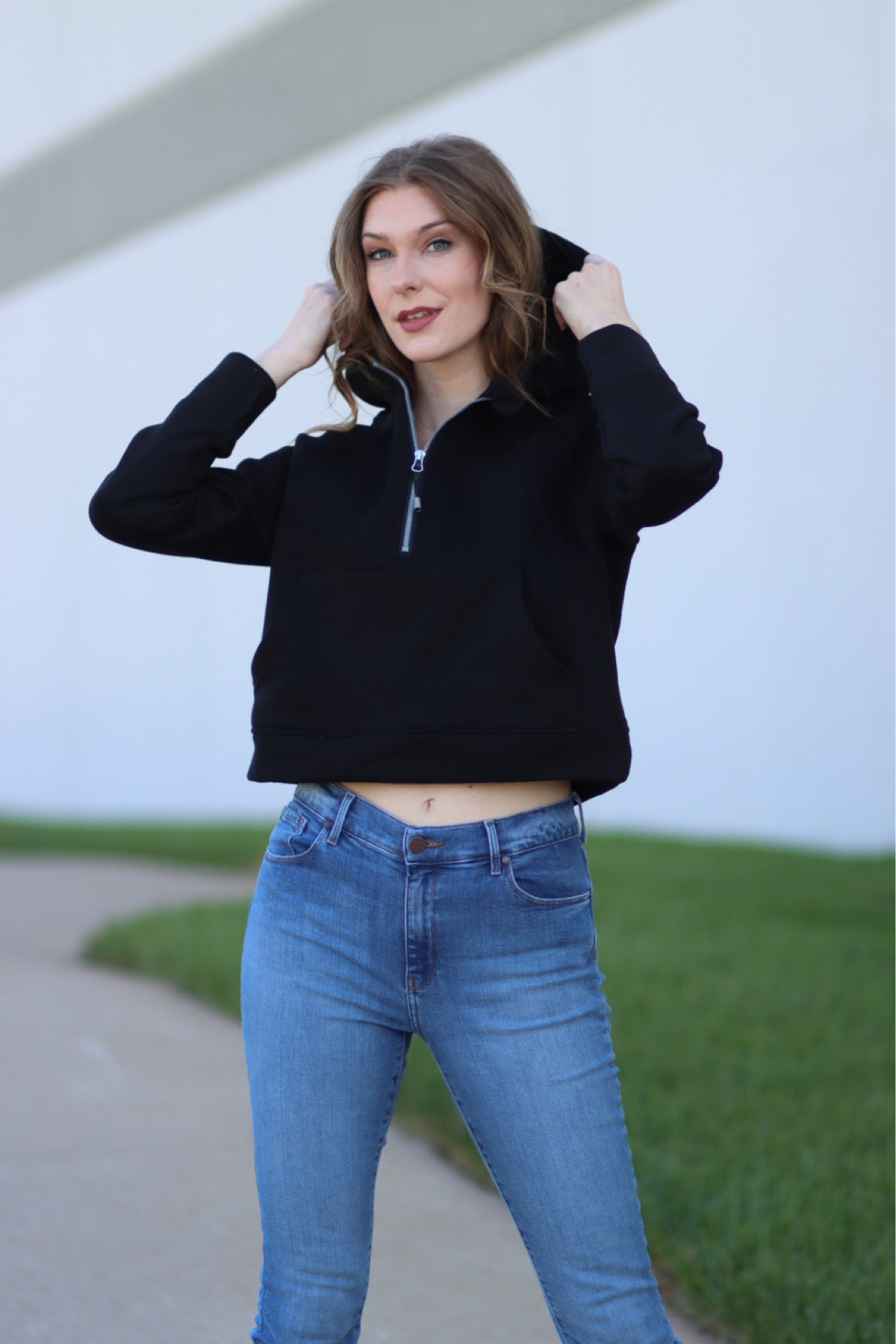 Comfy stretchy jeans and they’re on sale! 
Casual outfit, hoodie and jeans, stretchy jeans, cropped hoodie, cropped jacket, workout jacket, how to style jeans, style inspo, outfit inspo, what to wear, fall outfit, fall outfits, fall outfit inspo, what to wear, outfit inspiration, basic outfit ideas 

#LTKfit #LTKstyletip #LTKunder50