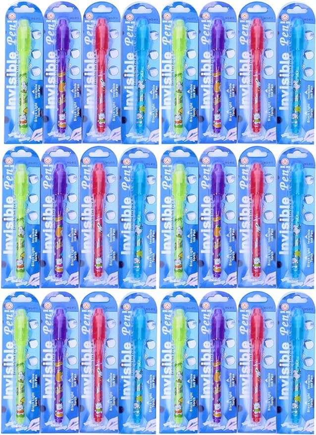 Invisible Ink Pen 24Pcs Spy Pen with UV Light Magic Marker Kid Pens for Secret Message and Birthd... | Amazon (US)