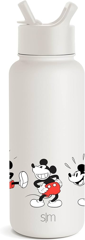 Simple Modern Disney Mickey Mouse Water Bottle with Straw Lid Vacuum Insulated Stainless Steel Me... | Amazon (US)