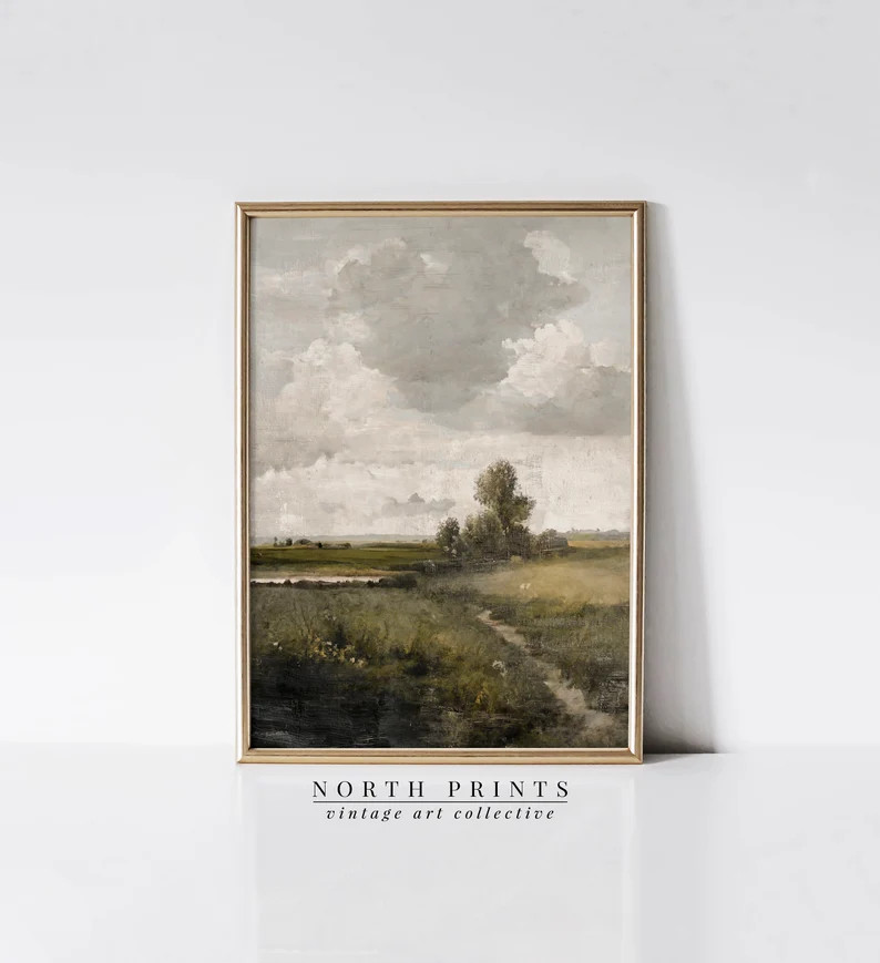 Rustic Country Wall Art | Vertical Landscape Painting | Vintage Downloadable North Prints | PRINT... | Etsy (US)