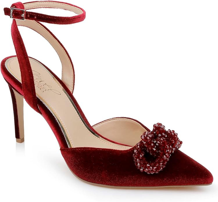 Jewel Badgley Mischka Tailynn Pointed Toe Velvet Stiletto Heels | Amazon (US)