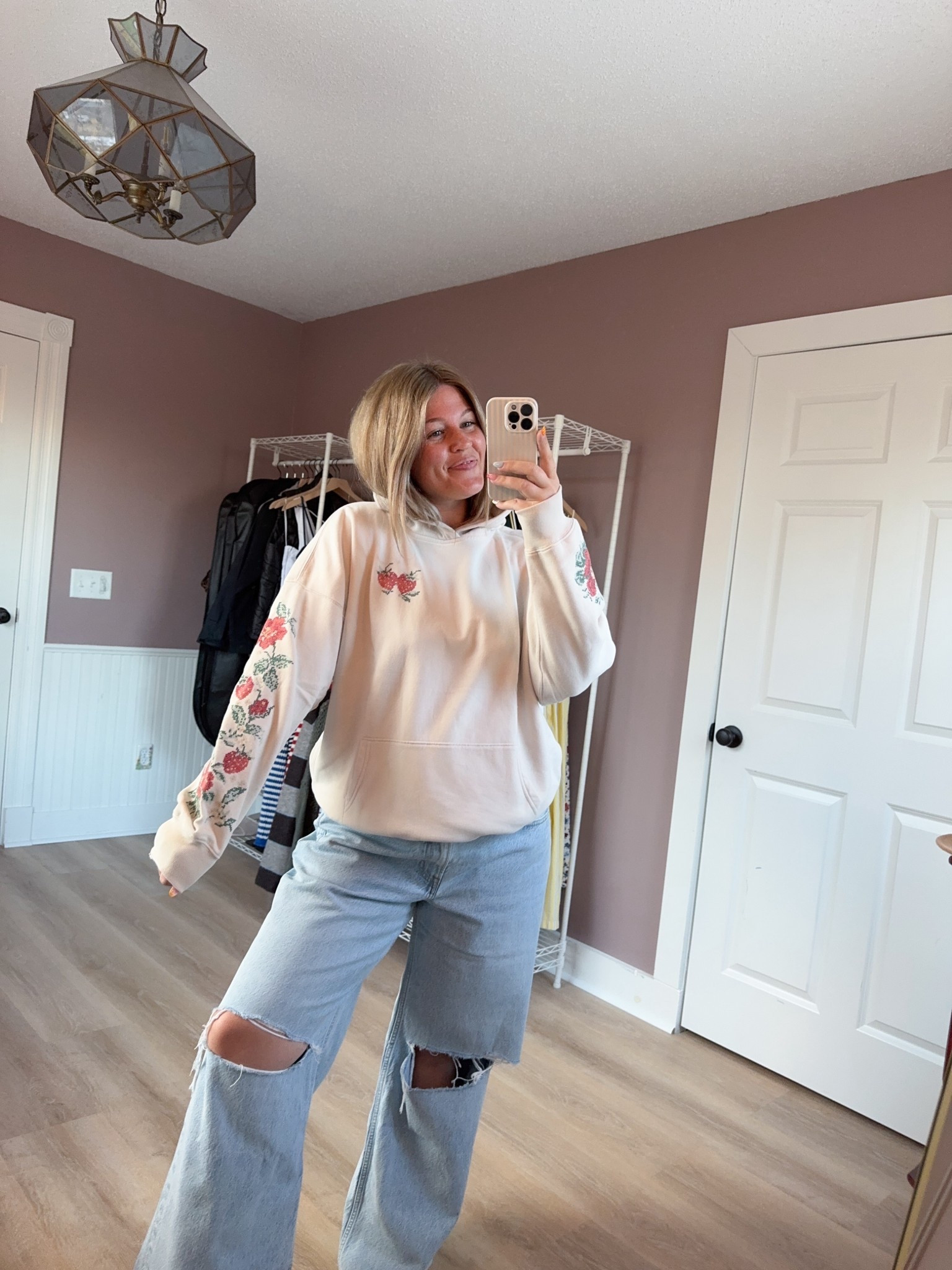 i couldn’t resist the berry hoodie (obviously)🍓 to my surprise, the design is like embroidered and absolutely beautiful.

also these distressed jeans are perfection & come in my favorite fit!!

#LTKMidsize #LTKootd #LTKmomlife