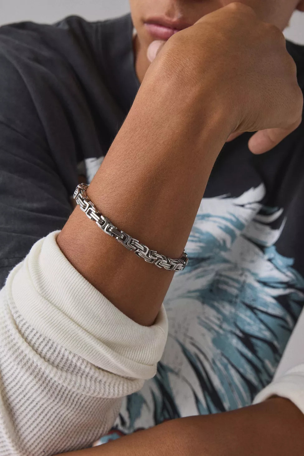Stainless Steel Box Link Chain Bracelet | Urban Outfitters (US and RoW)