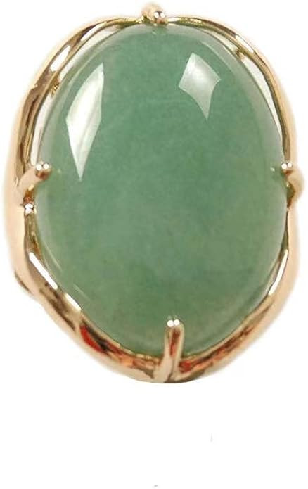 Natural Stone Adjustable Finger Rings Semi Precious Oval Shaped Gemstone Jewelry For Women Annive... | Amazon (US)