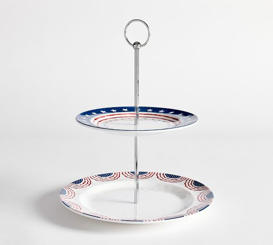 Cabana Americana Outdoor Melamine Tiered Stand | Pottery Barn (US)