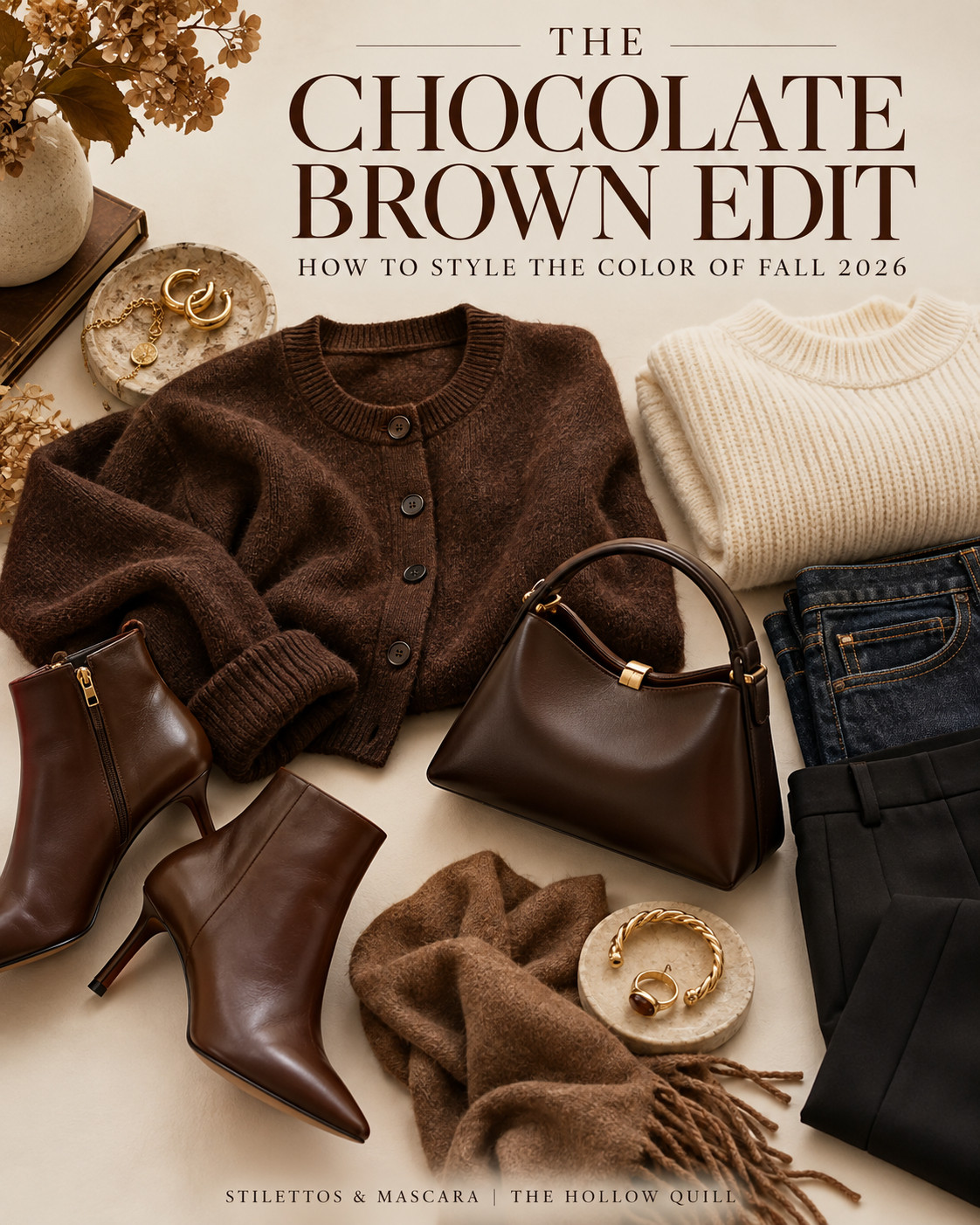 Chocolate brown is the color I’m building outfits around this fall. 🤎 Think a cozy cardigan with dark denim, a cream knit with brown boots, or a rich brown bag to warm up an all-black look.

I put three easy ways to style it in the new Stilettos & Mascara post, with cozy @Quince knits and @Madewell bags to shop. Tap for the edit, then read the full post on The Hollow Quill.

#ChocolateBrownOutfits #FallOutfits2026 #StyleOver40 #FallWardrobe #StilettosAndMascara 

 #LTKootd #LTKSeasonal #LTKOver40