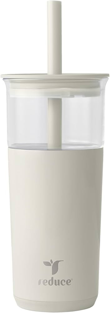 REDUCE Aspen 20 oz Vacuum Insulated Glass Tumbler with Lid & Extra Wide Straw - Keeps Drinks Cold... | Amazon (US)