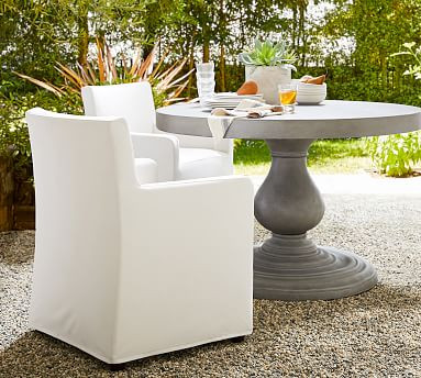 Jake Slipcovered Outdoor Dining Side Chair &amp; Armchair | Pottery Barn (US)