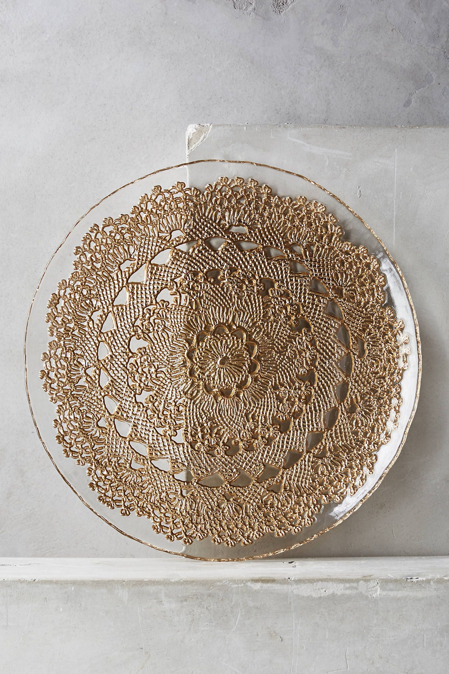 Metallic Lace Dinner Plate | Anthropologie (US)