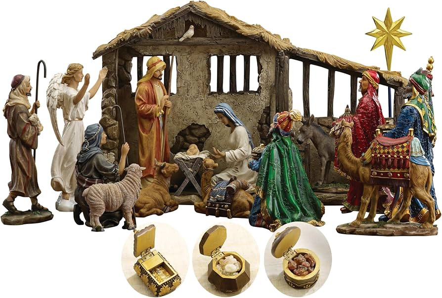 Three Kings Gifts Deluxe Edition, Nativity Scene Set & Figures, 16-Pieces, 7 inch Scale Collectio... | Amazon (US)