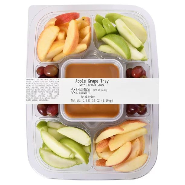 Freshness Guaranteed Apple and Grape Tray with Caramel Sauce, 42 oz | Walmart (US)