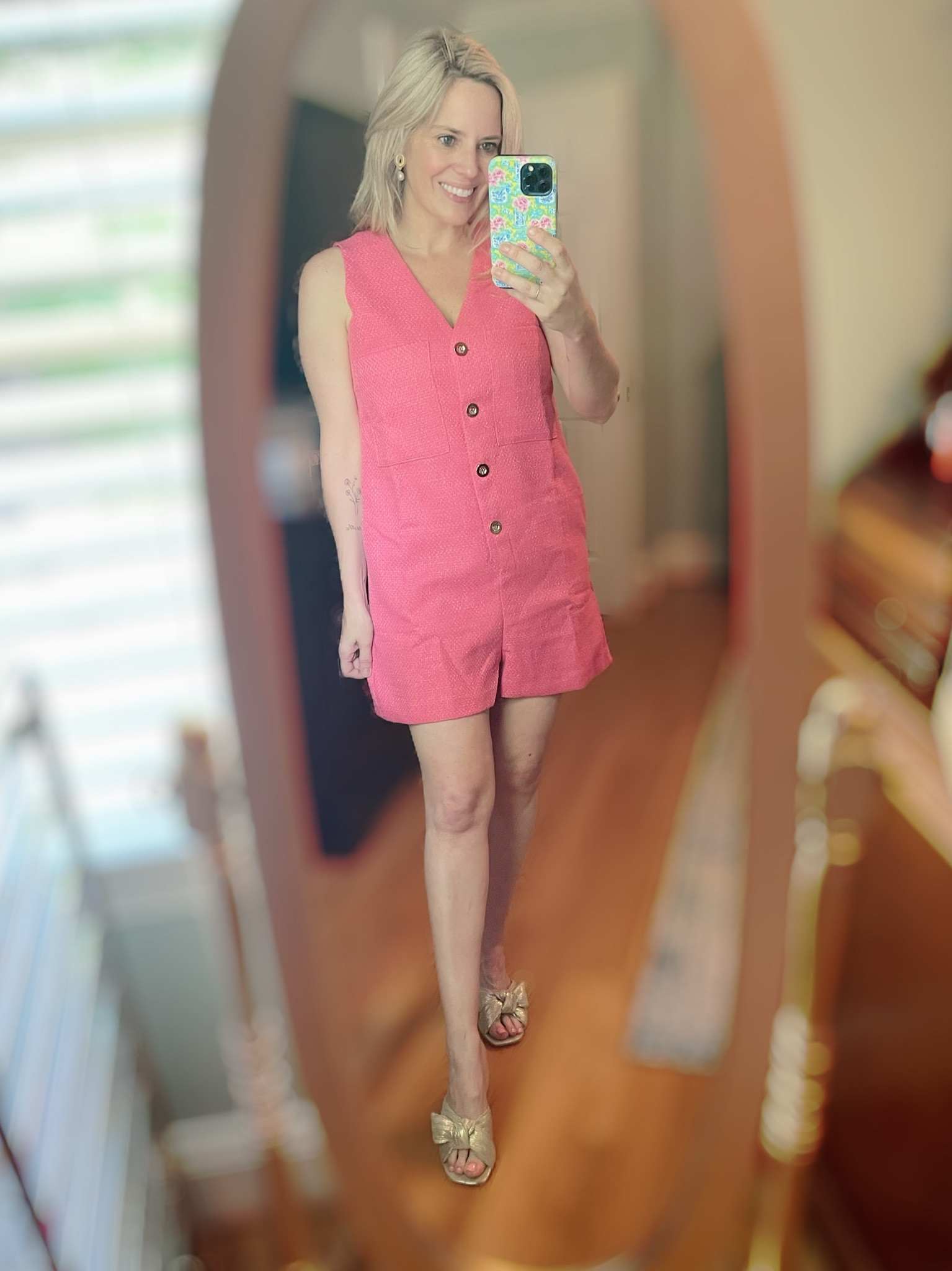 Pink tweed romper, wearing a M but exchanging for a S 

#LTKOver40 #LTKFindsUnder100 #LTKFindsUnder50