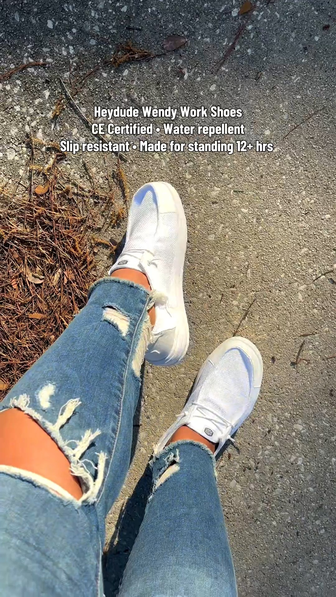HeyDude Work Wendy shoes were made for standing and walking all day! Perfect for teachers and healthcare professionals!! 💯 #shoes #heydude #teacher #nurse #workshoes 
