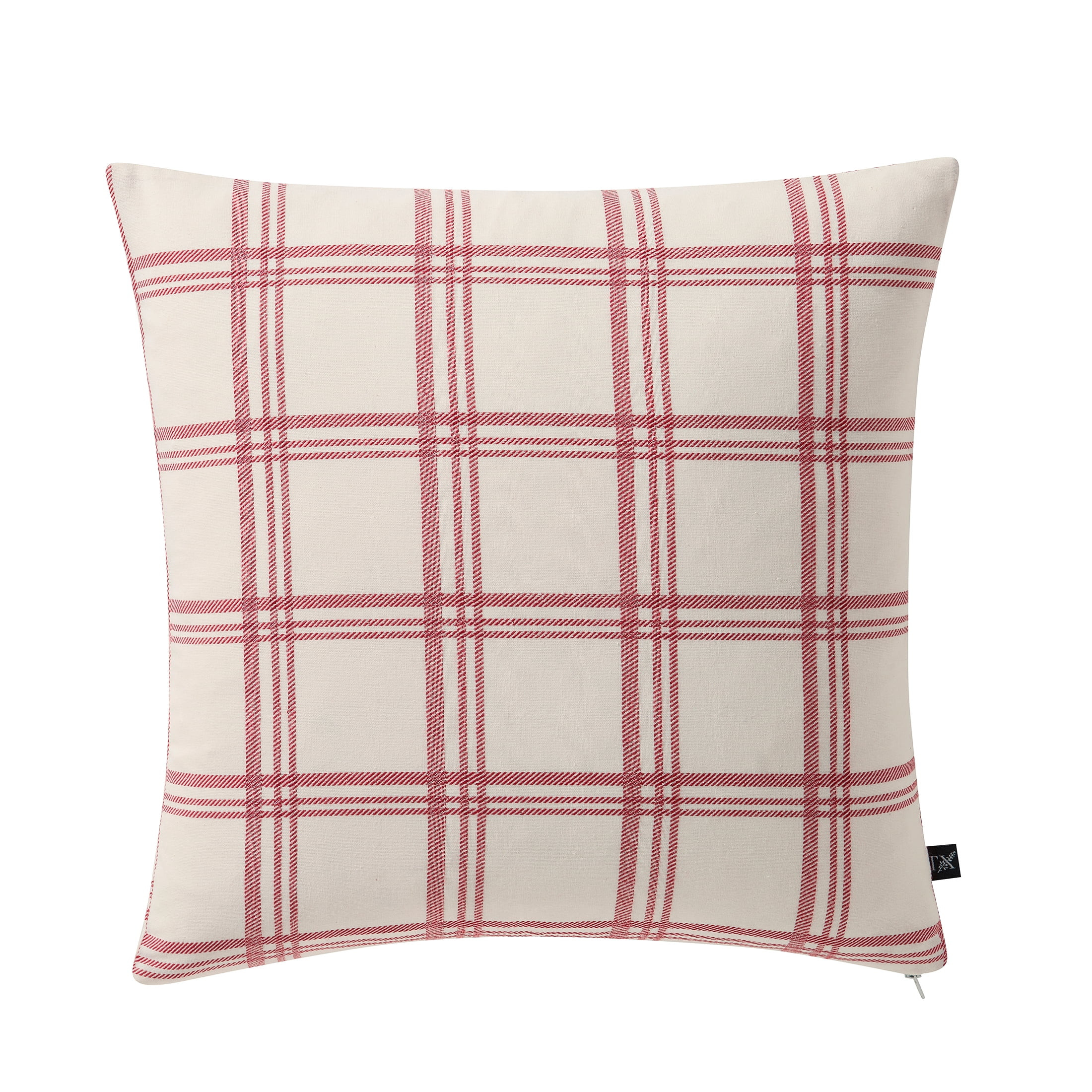 My Texas House 18" x 18" Red Windowpane Plaid Cotton Decorative Pillow Cover | Walmart (US)