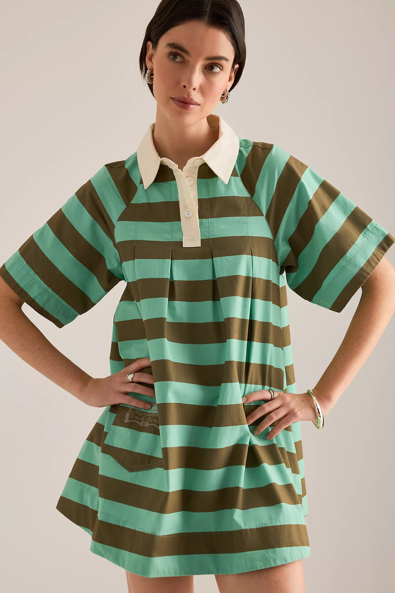 Damson Madder Maggie Stripe Mini Polo Dress | Anthropologie (UK)