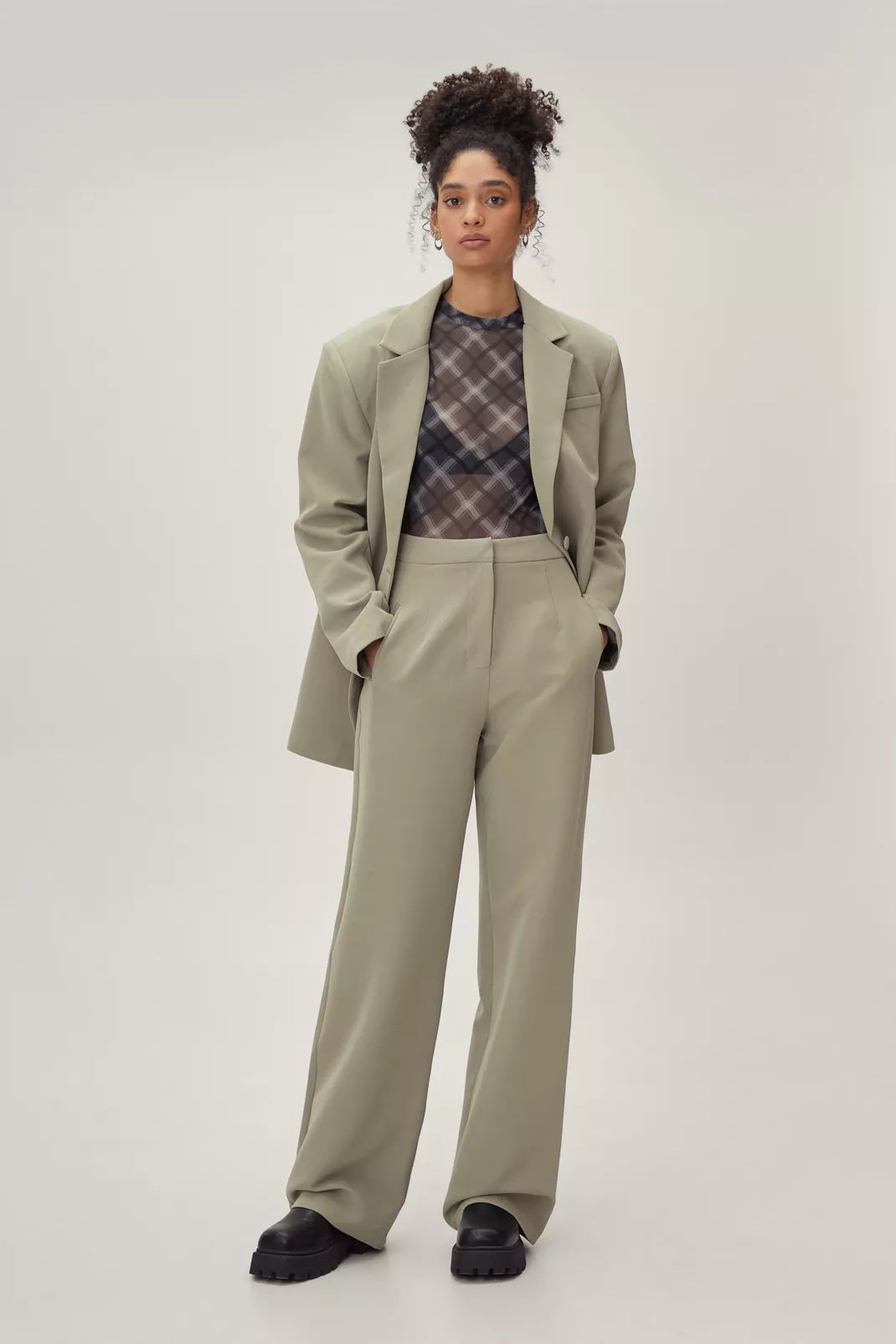High Waisted Tailored Wide Leg Pants | Nasty Gal (US)