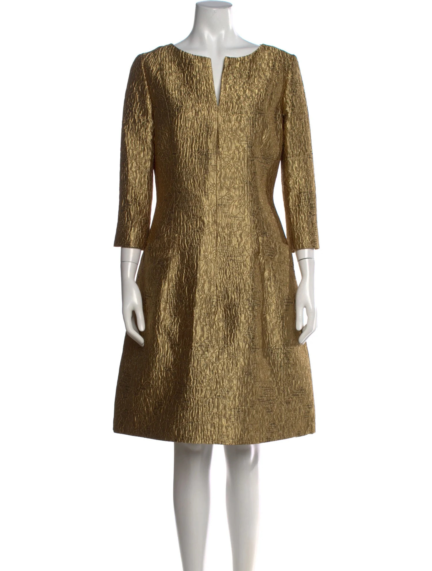 Oscar de la Renta Patterned Knee-Length Dress | The RealReal