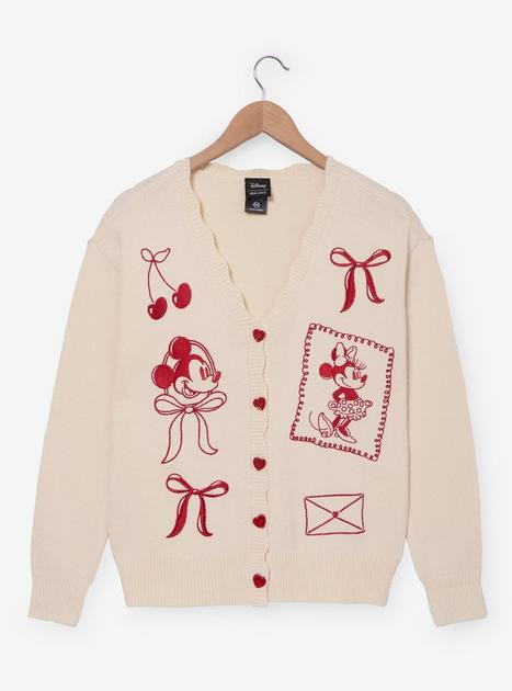 Disney Mickey & Minnie Valentine's Day Women's Cardigan — BoxLunch Exclusive | BoxLunch