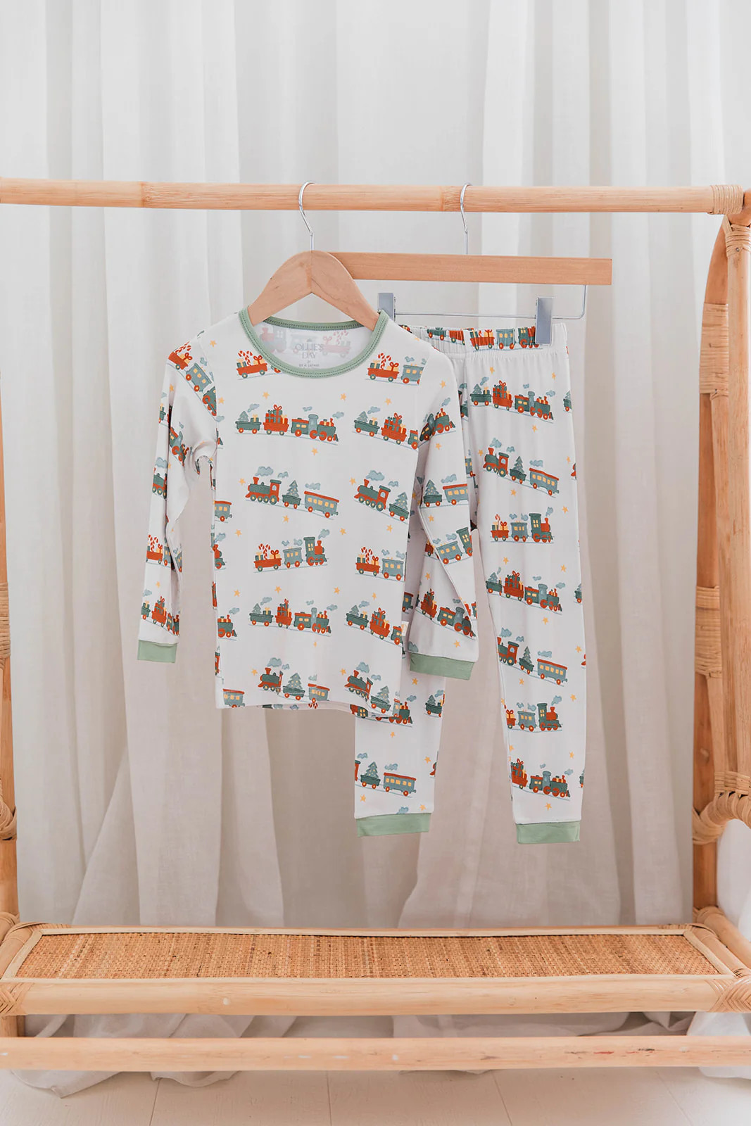 Toddler Boys Polar Express Two-Piece Loungewear Set | Train Print Christmas Pajamas | Ollie's Day