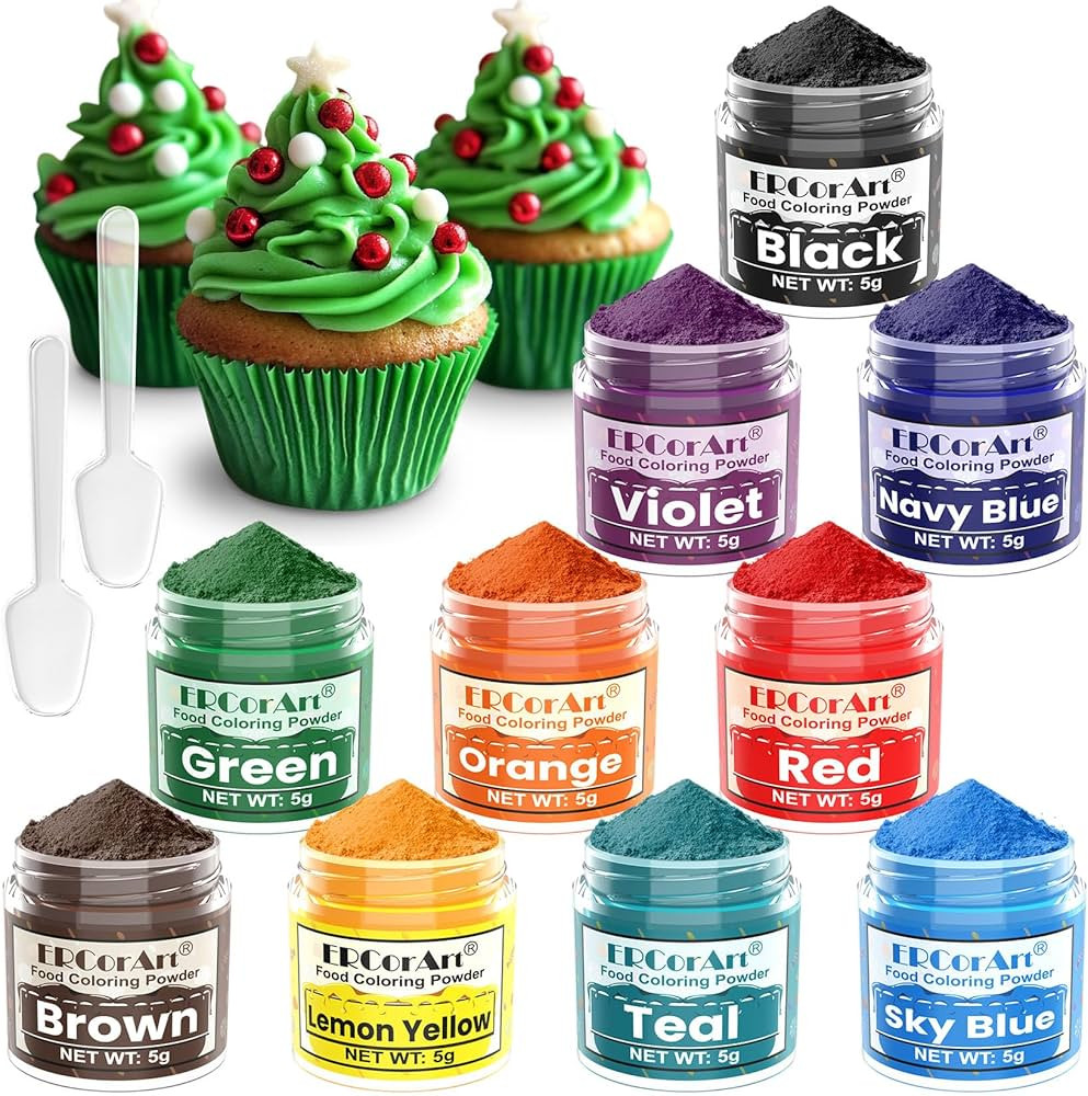 Food Coloring Powder - ERCorArt 10 Vivid Colors Powder Food Dye, Highly Concentrated Flavorless F... | Amazon (US)