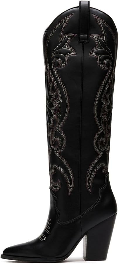 WIRALOMI Cowboy Boots for Women Knee High Cowgirl Boots with Embroidered Chunky Heel Western Tall... | Amazon (US)