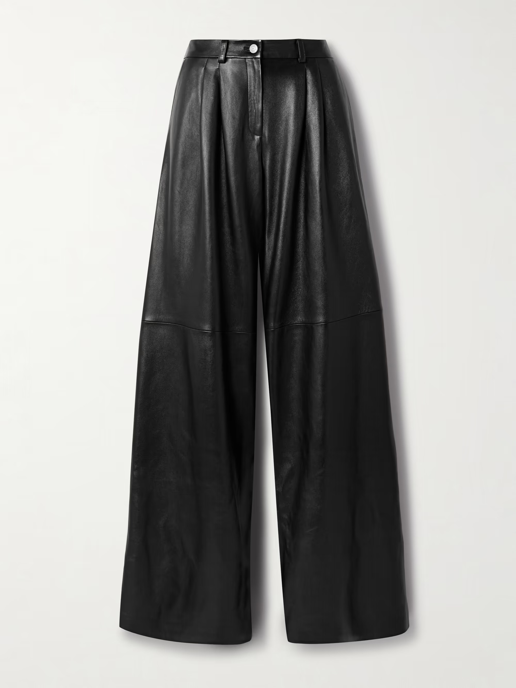 Pleated leather wide-leg pants | NET-A-PORTER (UK & EU)