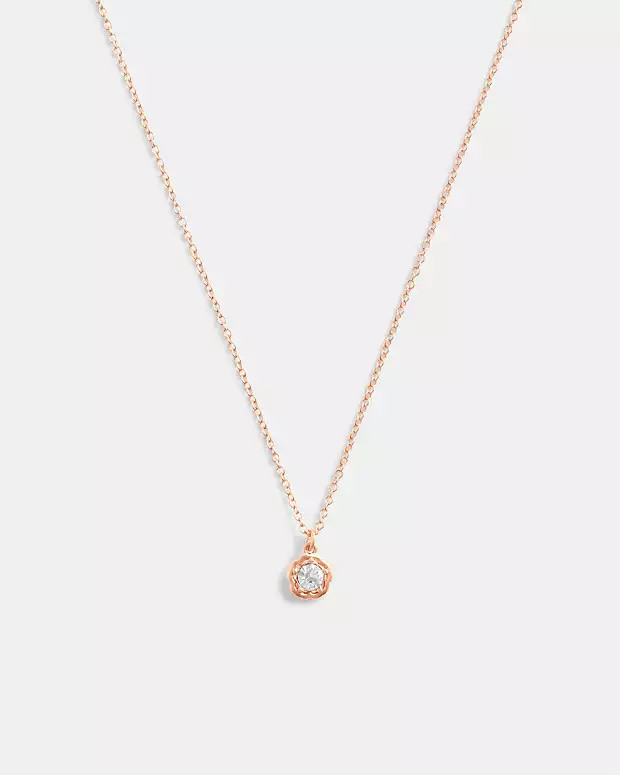 Halo Tea Rose Pendant Necklace | Coach (US)