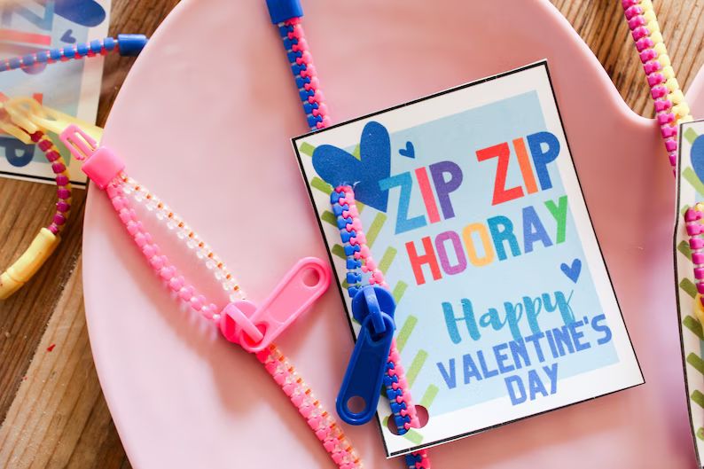 Zip Zip Hooray Valentine Printable Cards *DIGITAL FILE*| Valentine's Day Gift Tag, Classroom Vale... | Etsy (US)