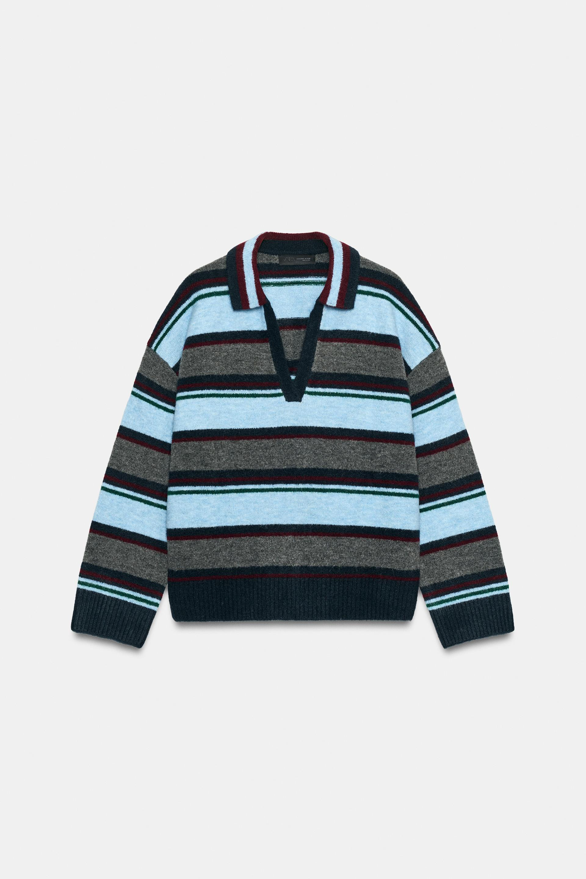 Zara - Knit Sweater With Contrast Trims In Ecru - Xl - Woman | Zara UK
