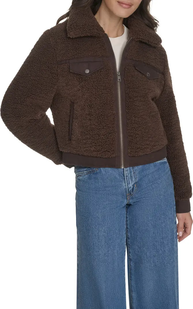 Fleece & Denim Bomber Jacket | Nordstrom