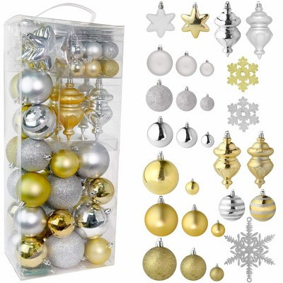 R N' Ds Christmas Snowflake Ball Ornaments - Gold and Silver - 76 Pack | Target